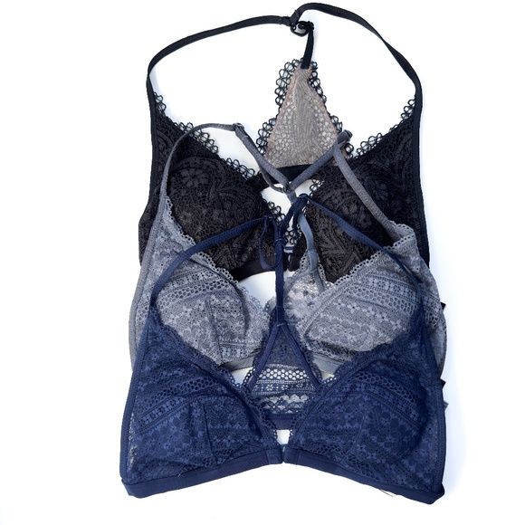 Victoria's Secret Other - Bundle of 3 Victoria's Secret Lace Wireless Raceback Triangle Bralettes Medium